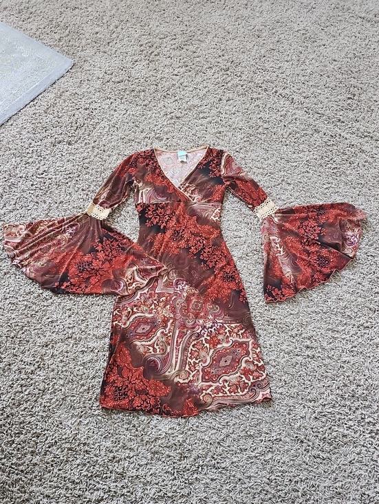 so cool usa Dresses & Skirts - So Cool USA Dress True Y2k Vintage Dress Boho Paisley Flare Sleeves Small Mini